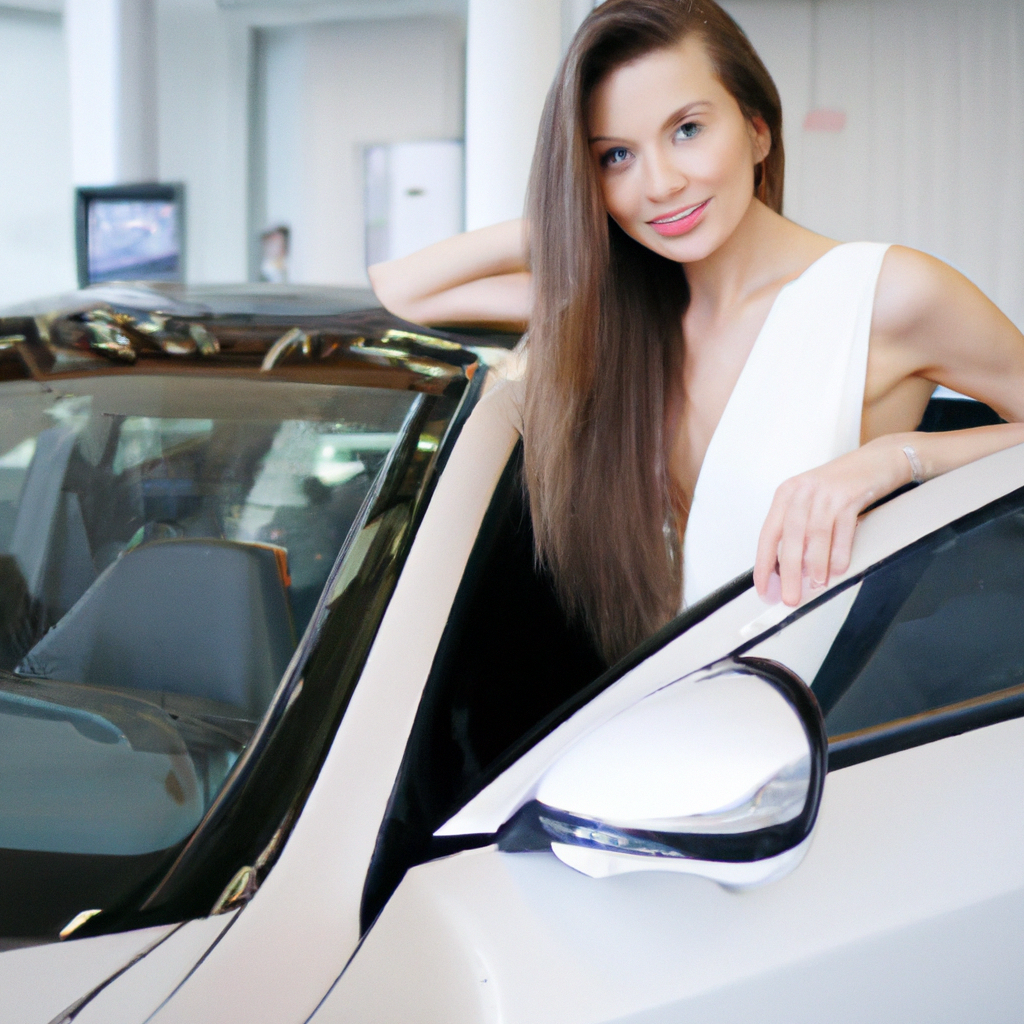 Mulher com carro novo